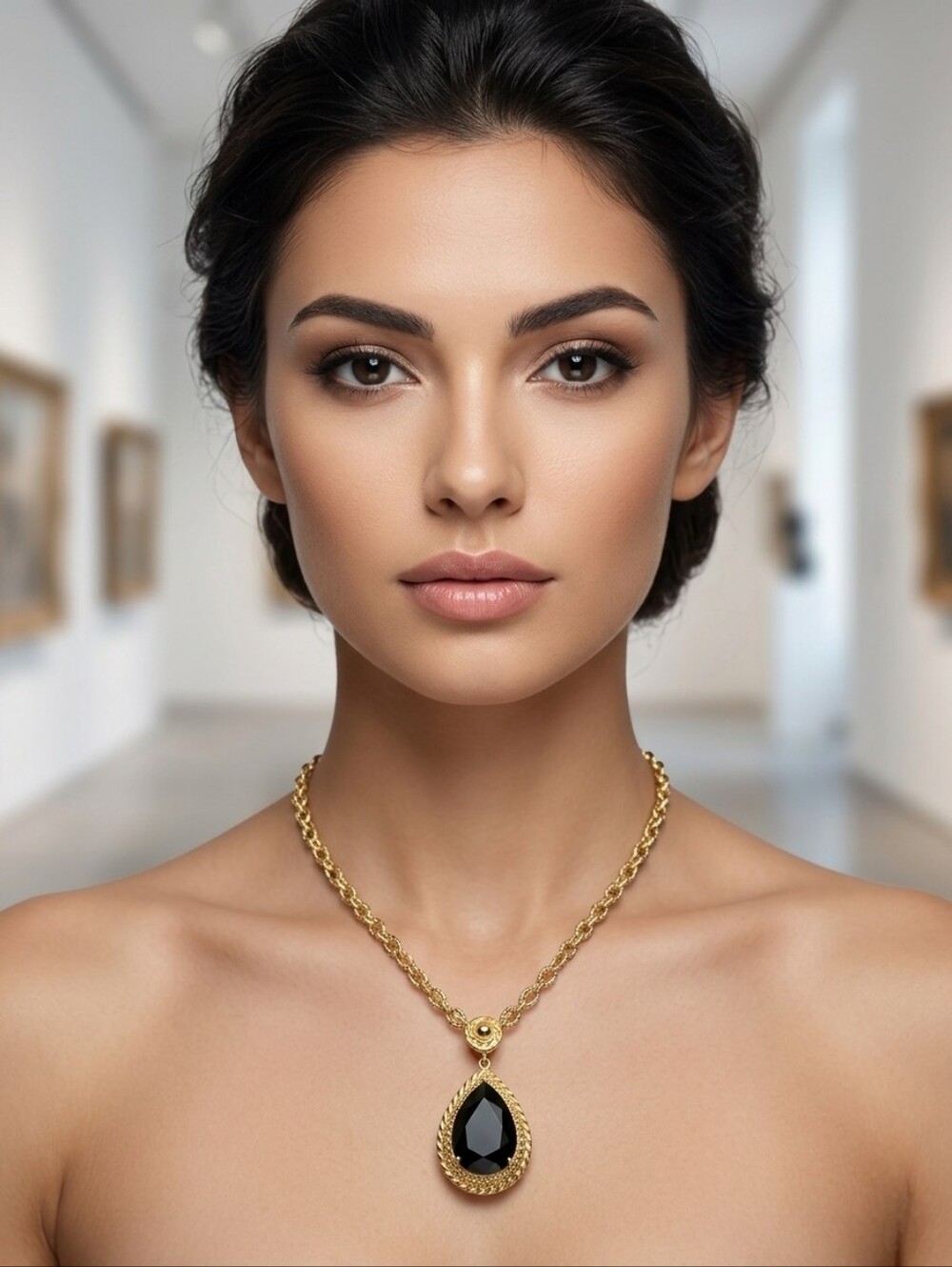 VERA WANG 18KT Gold over SILVER w/ Stone Necklace